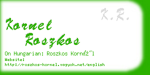 kornel roszkos business card